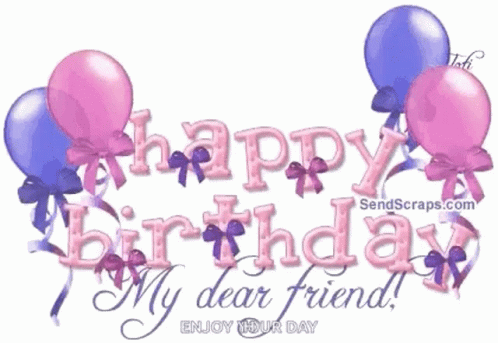 Dear Friends Birthday Message Mobile Art GIF