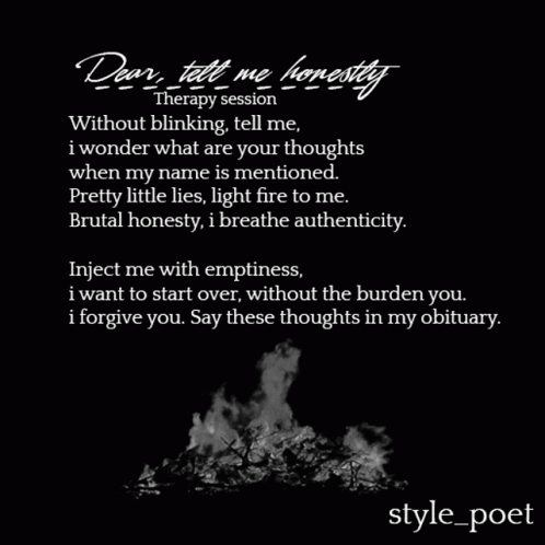 Dear Tell Me Honestly Therapy Session Without Blinking , Tell Me I Wonder What Are Your Thoughts When My Name Is Mention GIF