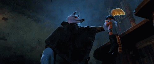 Death Dragging Puss In Boots On Table GIF