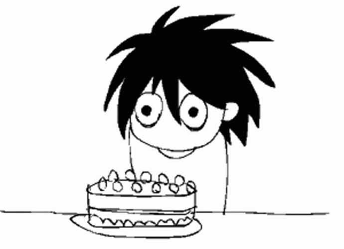 Death Note L Eating Cake Illustration GIF