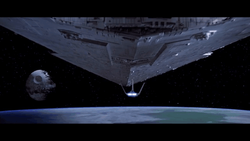 Death Star And Below Part Of Spaceship GIF