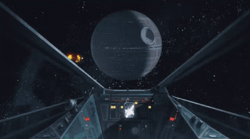 Death Star Featuring Battling Spaceships GIF