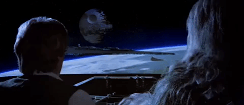Death Star Seen From Spaceship GIF