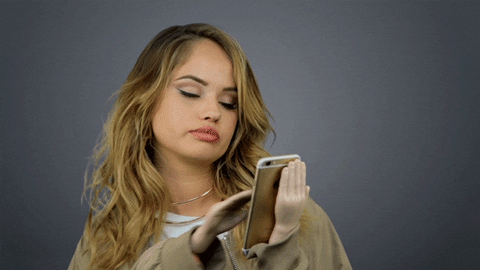 Debby Ryan Tiny Hands Swipe GIF