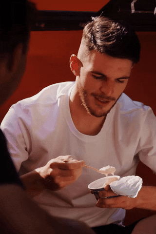 Declan Rice Eating Yogurt GIF