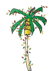 Decorated Christmas Palm Tree