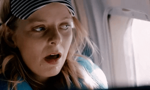 Deep Breath Girl In Airplane GIF