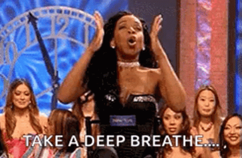 Woman Breathe Out Stress Deep Breathing GIF