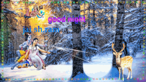 Deer In Snow Good Night Jai Shri Ram GIF