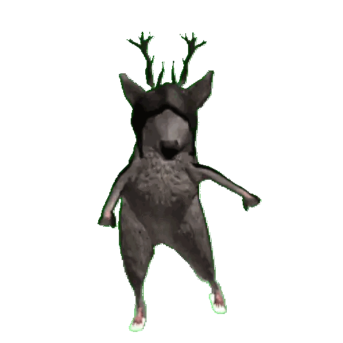 Deer Wearing Black Hat with Antlers