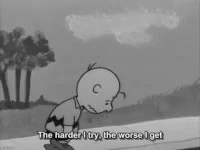 Defeated Charlie Brown Walking Head Down GIF