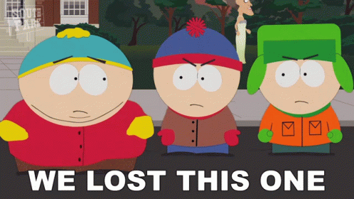 Defeated Eric Cartman South Park GIF