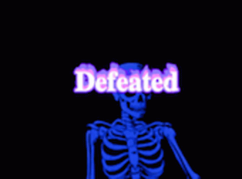Defeated Flashing Neon Skeleton GIF