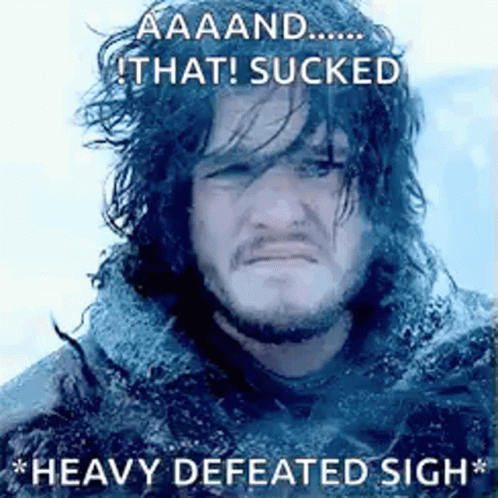 Defeated Sigh Jon Snow Game Of Thrones GIF