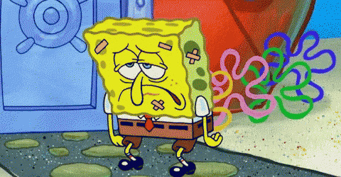 Defeated Spongebob Frown Face GIF