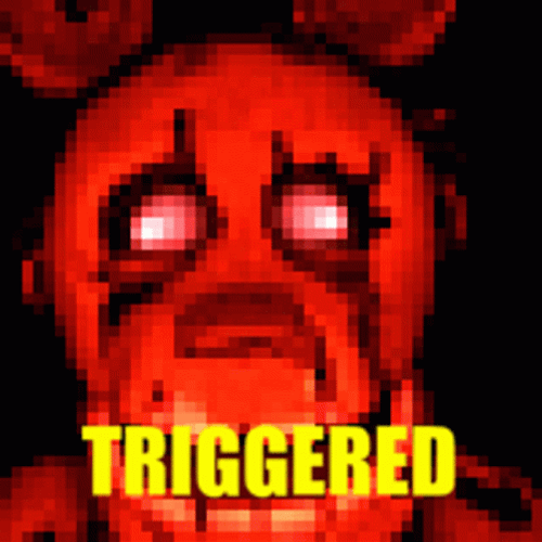 Degraded Springtrap Close Up Triggered GIF