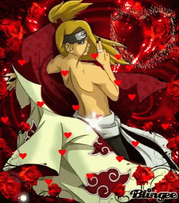 Deidara Ninja In Roses GIF