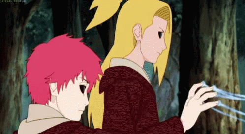 Deidara Naruto And Sasori Waving Clay GIF