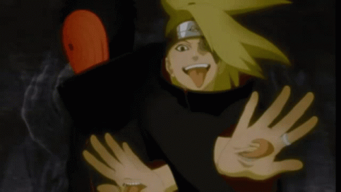 Deidara Naruto Hands Tongue Out GIF