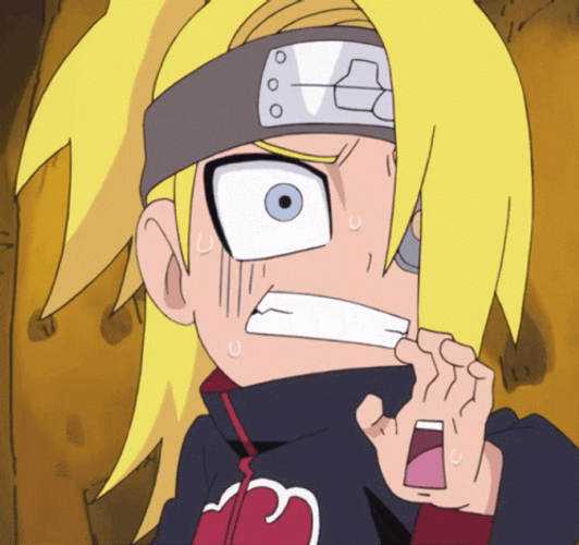 Deidara Iwagakure Kinijutsu Angry Anime GIF