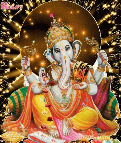 Deity With Elephant Head and Crown
