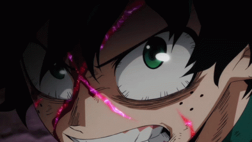 Deku Fighting And In Rage While Using Full Cowl GIF
