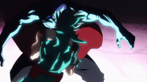 Deku Fighting And Throwing Multiple Punch GIF