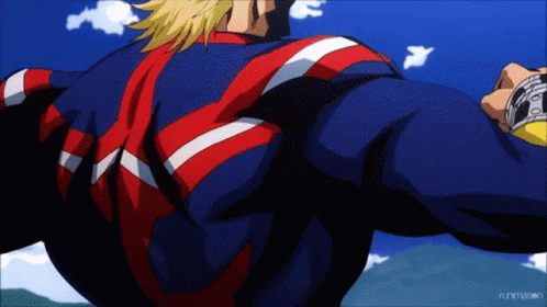 Deku Fighting With All Might GIF