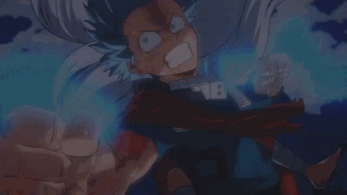 Deku Fighting With Chisaki Using Multiple Air Punches GIF