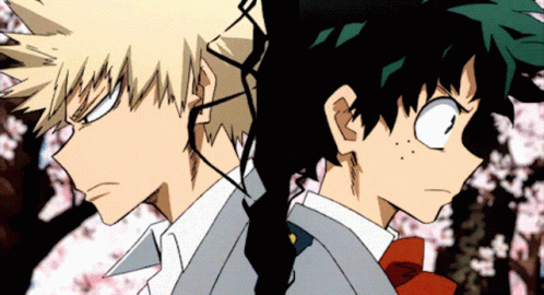 Deku Fighting With His Childhood Friend GIF