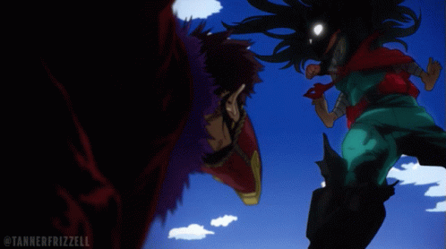 Deku Fighting With Overhaul GIF
