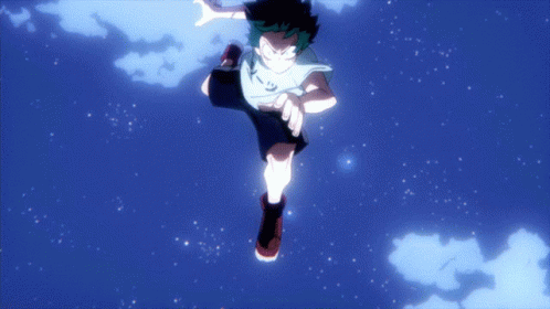 Deku Kicks Bakugan While Fighting GIF