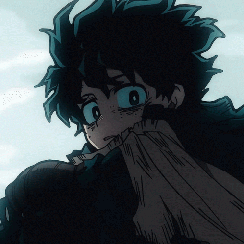 Deku Vigilante Sad Looking Below GIF