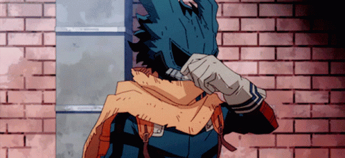 Deku Vigilante Taking Off His Mask GIF