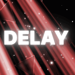 Delay Red And White Font GIF