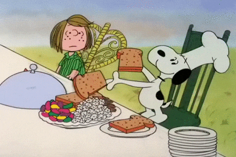 Delicious Peanuts Snoopy Thanksgiving GIF