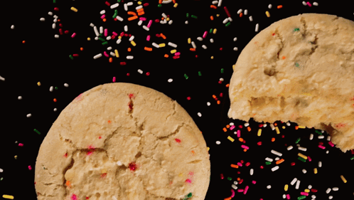 Delicious Rainbow Cookie Toppings With Confetti GIF