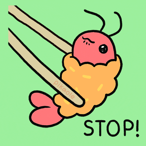 Delicious Shrimp Saying Stop GIF