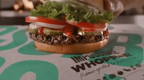 Delicious Whopper Burger Assembly GIF