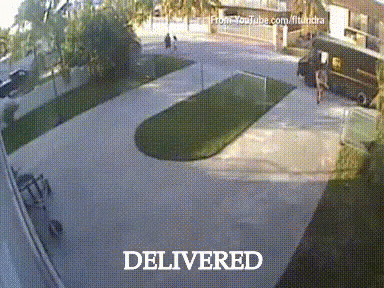 Delivery Truck with Delivered Sign