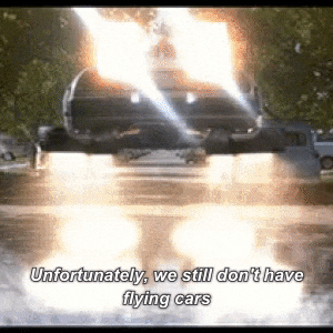 Delorean Flying Back To The Future GIF