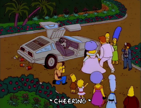 Delorean On The Simpsons GIF