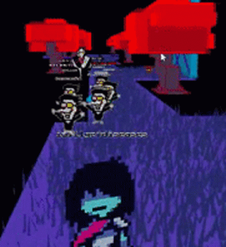 Deltarune Kris Getting Chased GIF