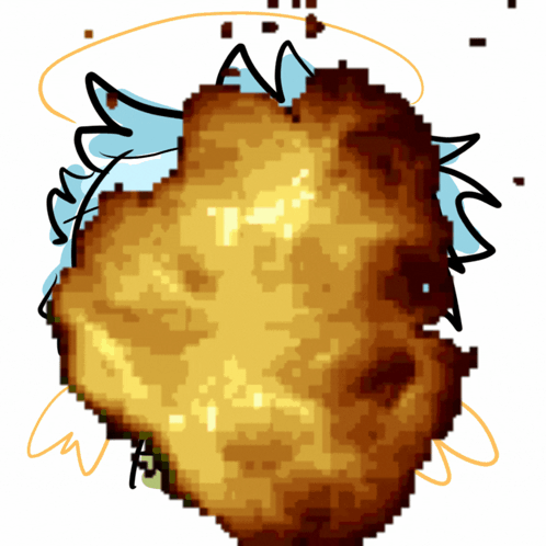 Deltarune Explosion Character With Angel Wings And Halo GIF