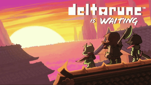 Deltarune Poster Waiting With Sunset GIF