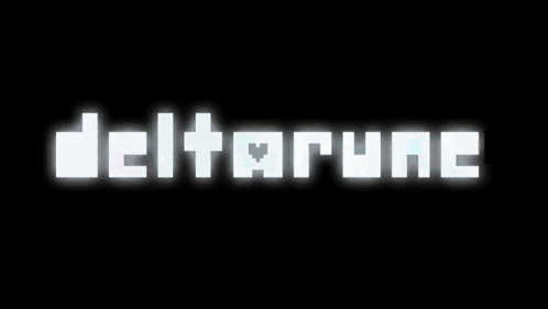 Deltarune White Letters Black Background GIF