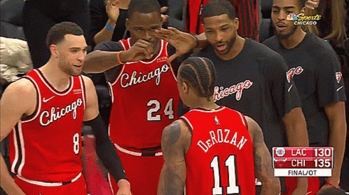Demar Derozan And Zach Lavine Body Bump GIF
