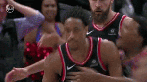 Demar Derozan Hug By Kyle Lowry GIF