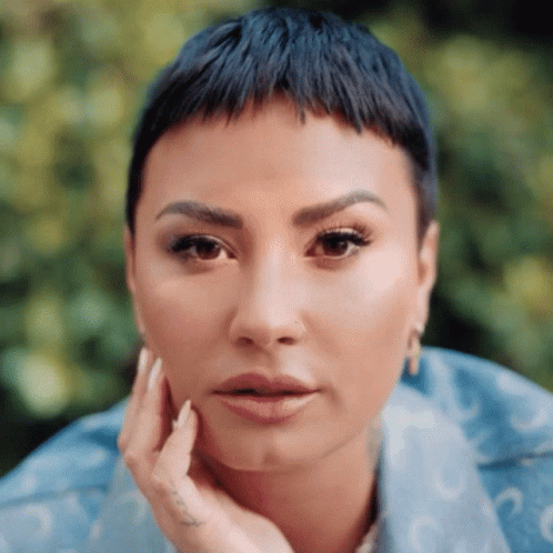 Demi Lovato Eyes And Brows Change GIF
