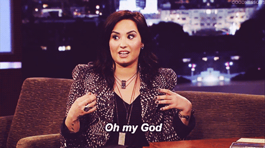 Demi Lovato Omg Reaction Interview GIF